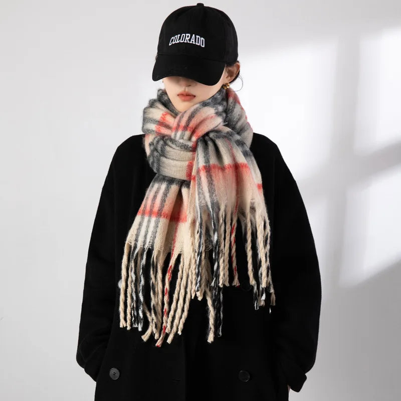 2023 Winter Gradient Striped Cashmere Scarf for Women - Premium  from Liograft - Just $45.95! Shop now at Liograft
