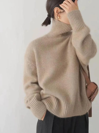 2023 Women's High Neck Merino Wool Pullover Sweater-Liograft