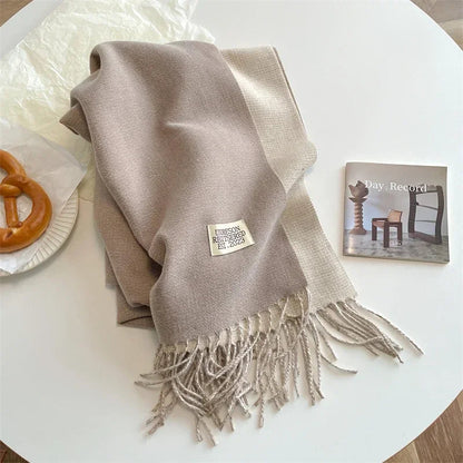 2023 Women's Winter Cashmere Scarf - Korean Style Double Sided Knitted Wrap - Premium  from Liograft - Just $25.95! Shop now at Liograft
