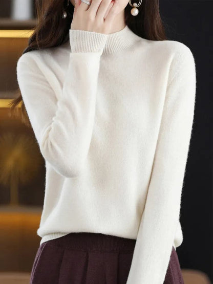 Elegant Aliselect Women's 100% Merino Wool Turtleneck Sweater for Autumn/Winter-Liograft