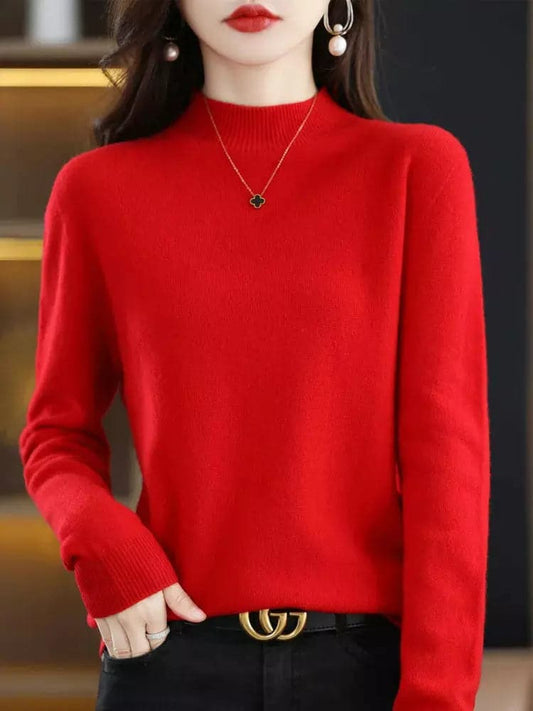 Elegant Aliselect Women's 100% Merino Wool Turtleneck Sweater for Autumn/Winter-Liograft