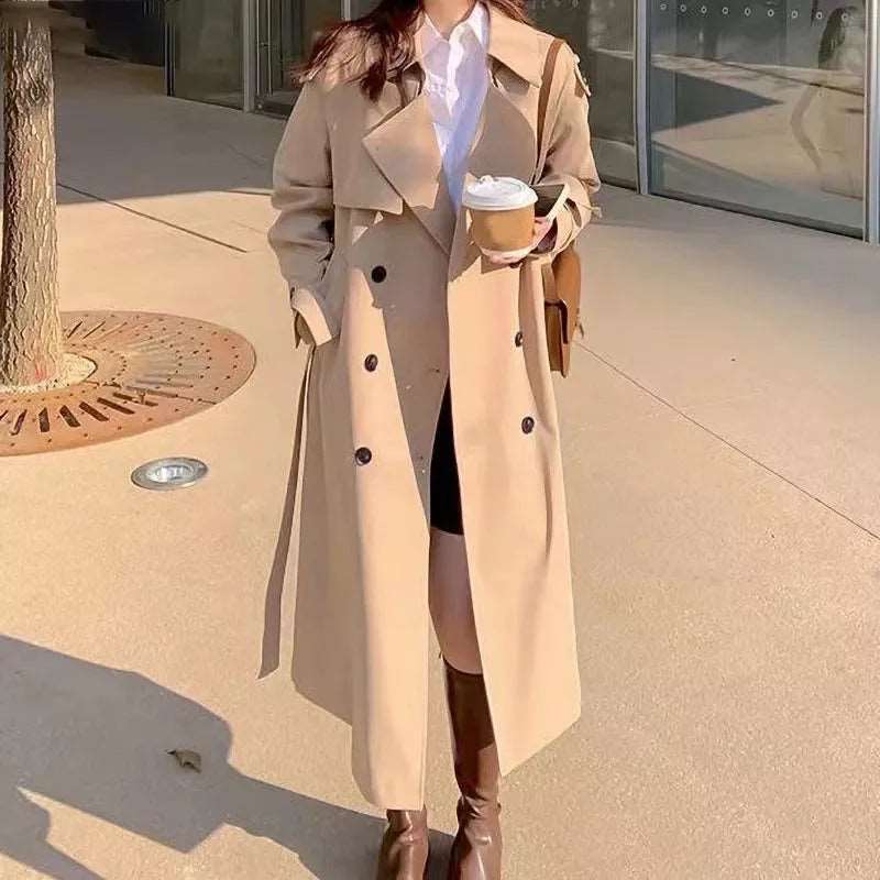 Chic Khaki Windbreaker Trench Coat for Women - 2023 Autumn Collection - Premium  from Liograft - Just $75.95! Shop now at Liograft