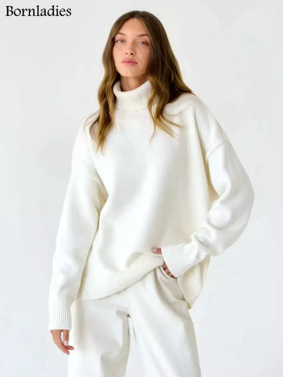 Chic Oversized Turtleneck Sweater for Women: Bornladies Autumn/Winter Collection - Premium  from Liograft - Just $49.95! Shop now at Liograft
