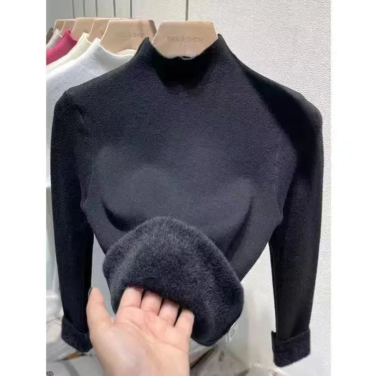 Cozy Korean Turtleneck Winter Sweater with Fleece Lining - Premium  from Liograft - Just $25.95! Shop now at Liograft