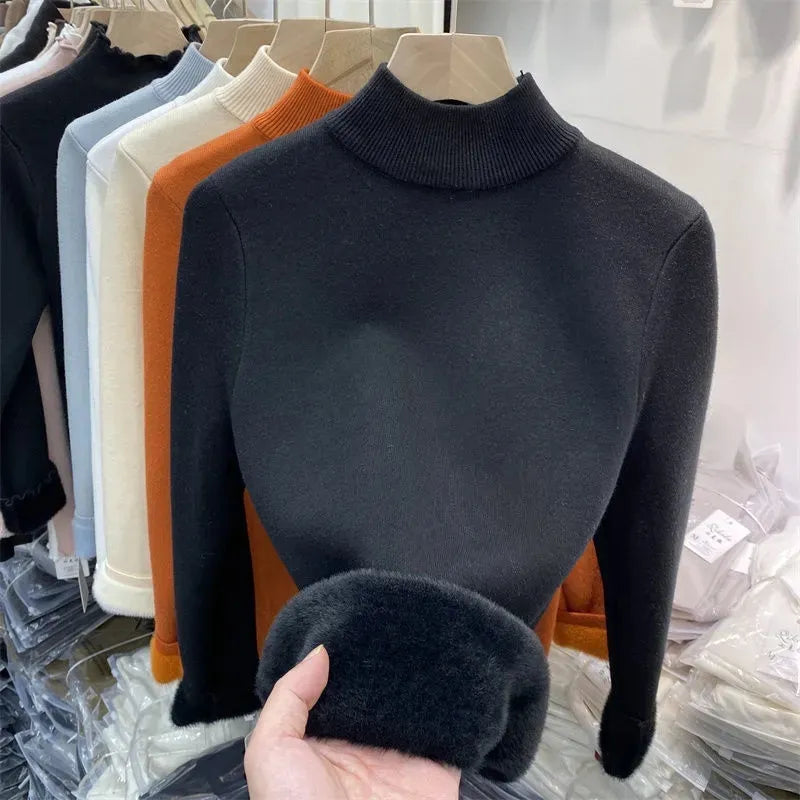 Cozy Korean Turtleneck Winter Sweater with Fleece Lining - Premium  from Liograft - Just $25.95! Shop now at Liograft