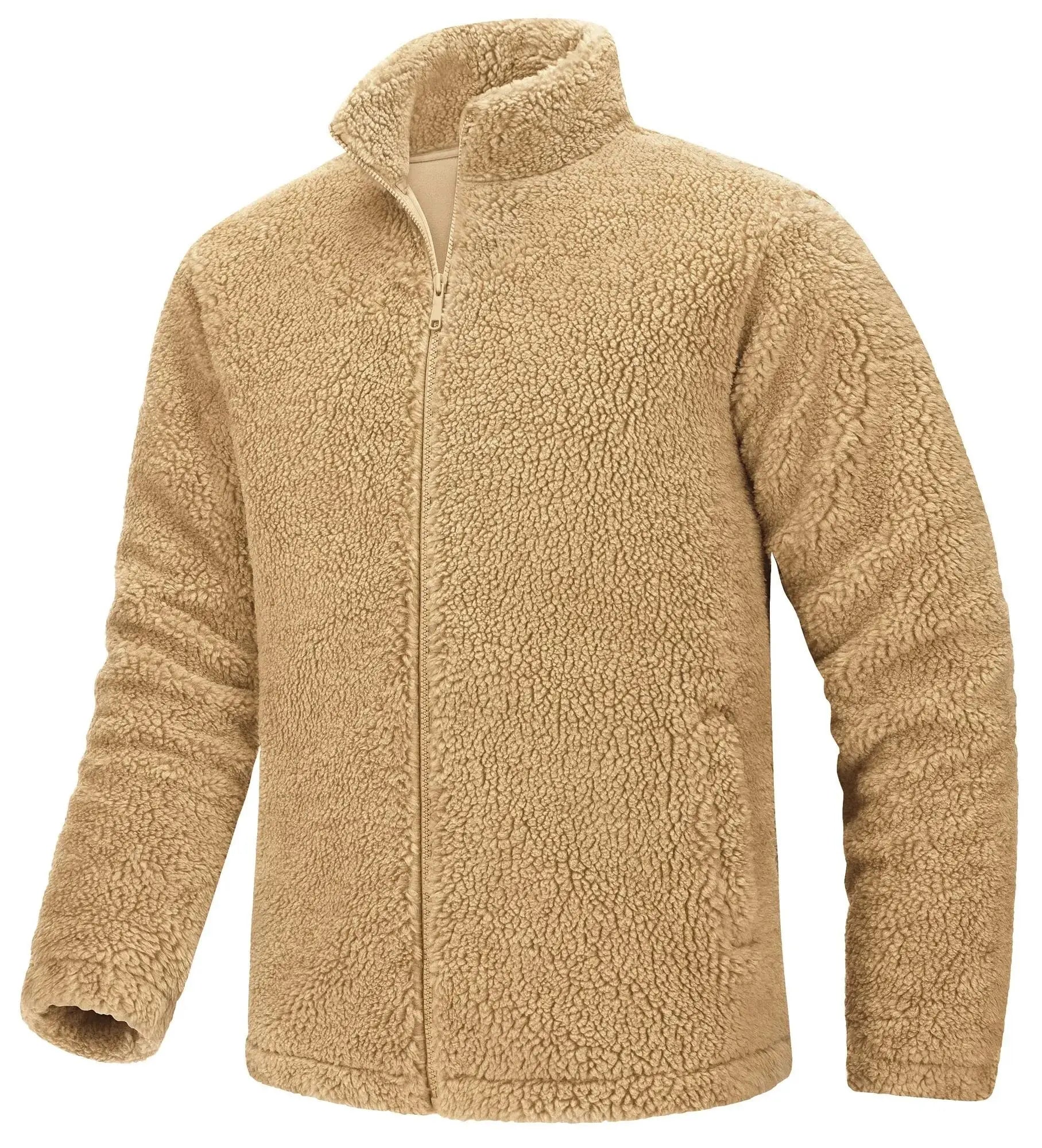Warm and Cozy Sherpa Fleece Jacket with Zipper Pockets Liograft