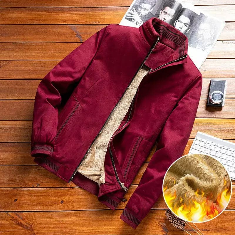 DIMUSI Men's Fleece-Lined Bomber Jacket for Autumn and Winter with Multiple Sizes and Colors - Premium  from Liograft - Just $45.95! Shop now at Liograft