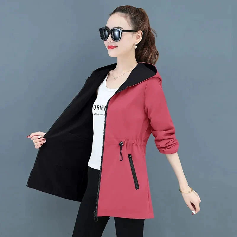 Double-Sided Women's Hooded Windbreaker Jacket for Autumn 2022 - Premium  from Liograft - Just $30.95! Shop now at Liograft