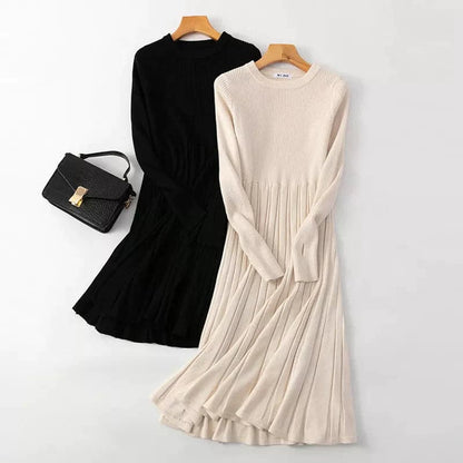 Elegant A-Line Maxi Sweater Dress for Women - Knit Ribbed Pullover - Premium  from Liograft - Just $53.95! Shop now at Liograft