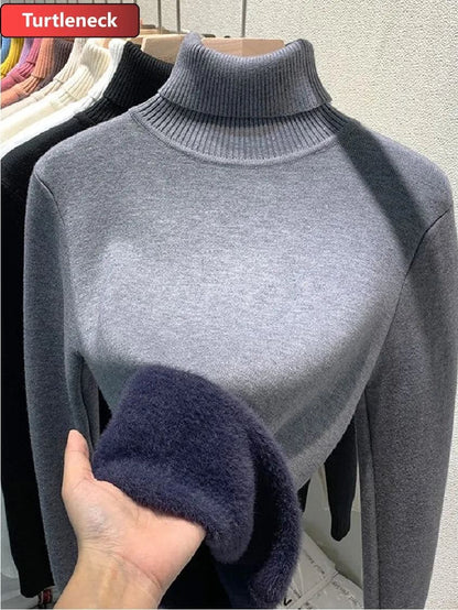 Elegant Thicken Velvet Lined Turtleneck Winter Sweater - Premium  from Liograft - Just $36.95! Shop now at Liograft