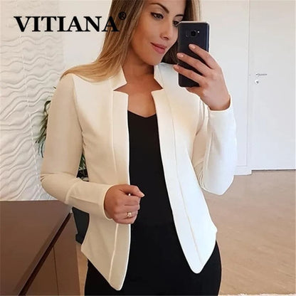 Elegant White Thin Spring Coat for Women - Sizes S to 5XL - Premium  from Liograft - Just $30.95! Shop now at Liograft