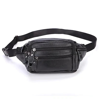 Fashion Men Genuine Leather Fanny Bag for Phone Pouch Male Leather Messenger Bags Brand Fanny Pack Male Travel Waist Bag Men - Premium  from Liograft - Just $43.95! Shop now at Liograft