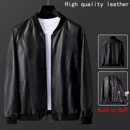 Fashionable Men's Leather Motorcycle Jacket with Standing Collar - Premium  from Liograft - Just $50.95! Shop now at Liograft