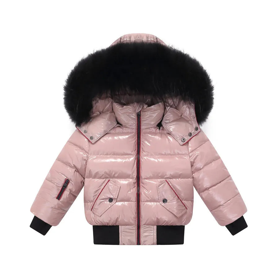 Fashionable White Piping Waterproof Kids Jacket for Boys and Girls with Duck Down Filling - Premium  from Liograft - Just $127.95! Shop now at Liograft