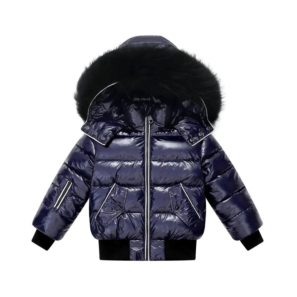 127.95Fashionable White Piping Waterproof Kids Jacket for Boys and Girls with Duck Down Filling - Premium  from Liograft - Just $127.95! Shop now at Liograft