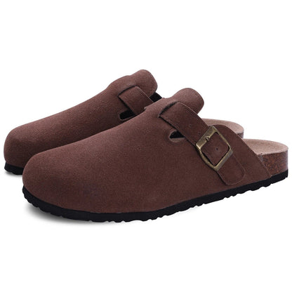 Fashionable Women's Suede Mules Slippers with Arch Support and Cork Insole - Premium  from Liograft - Just $38.95! Shop now at Liograft