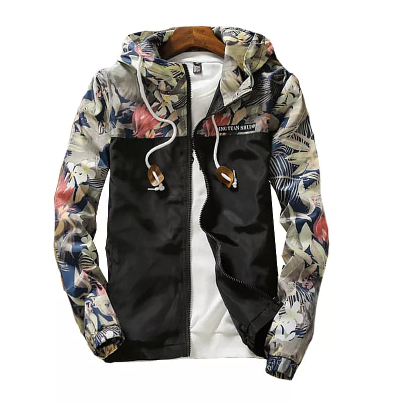 Floral Print Hooded Windbreaker Jacket for Women - 2023 Spring/Autumn Collection - Premium  from Liograft - Just $42.95! Shop now at Liograft
