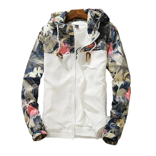 Floral Print Hooded Windbreaker Jacket for Women - 2023 Spring/Autumn Collection-Liograft