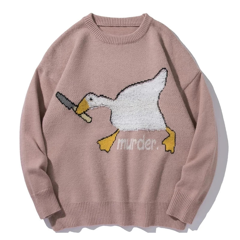 Goose Print Unisex Harajuku Sweater for a Playful Style Liograft