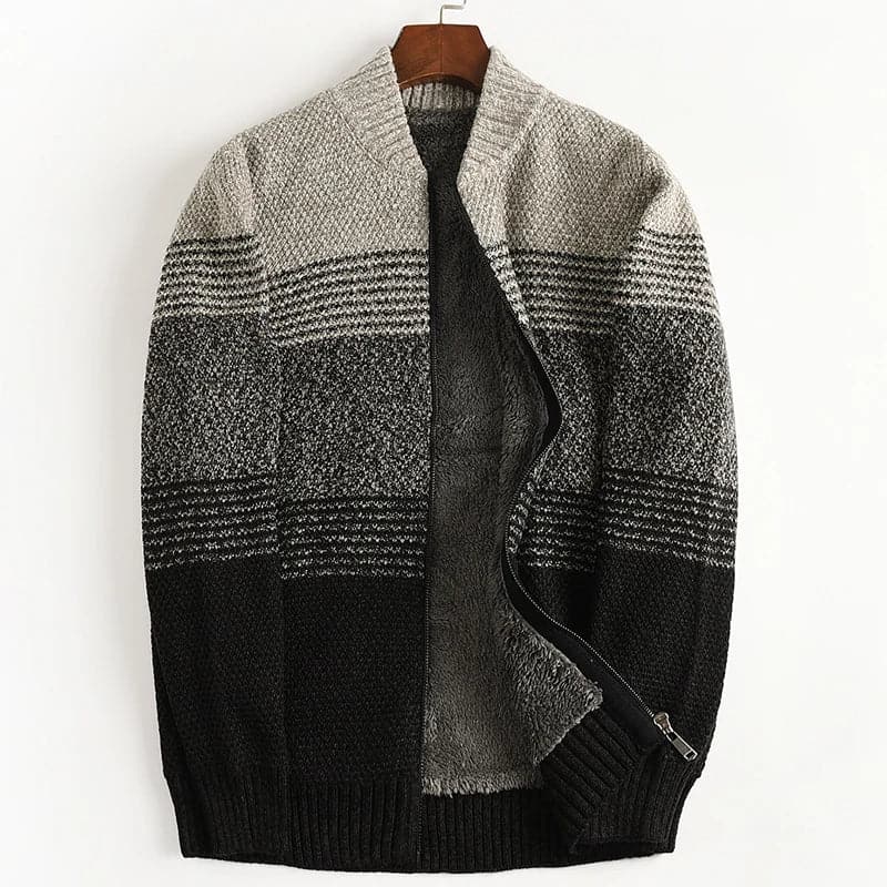 ICPANS Men's Winter Sweater with Wool Lining and Rainbow Cardigan-Liograft