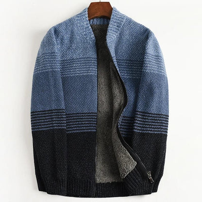 ICPANS Men's Winter Sweater with Wool Lining and Rainbow Cardigan-Liograft