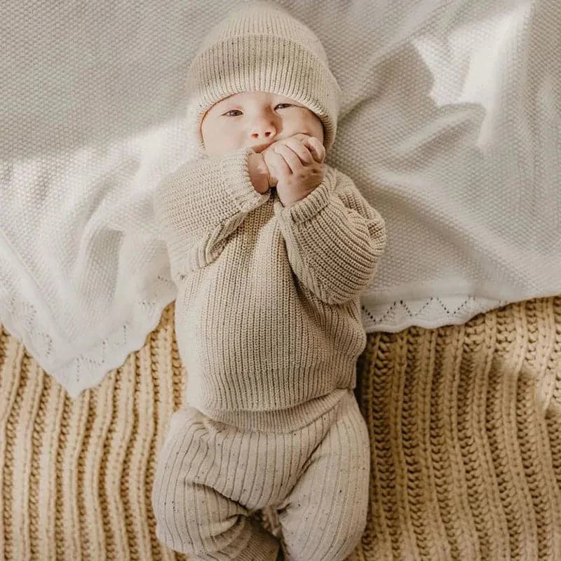 Knitted Baby Sweater with Batwing Sleeves for Stylish and Cozy Babies in Autumn and Winter - Premium  from Liograft - Just $26.95! Shop now at Liograft