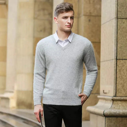 Luxurious Men's V-Neck Cashmere Sweaters in 100% Pure Mink - Winter Collection - Premium  from Liograft - Just $65.95! Shop now at Liograft