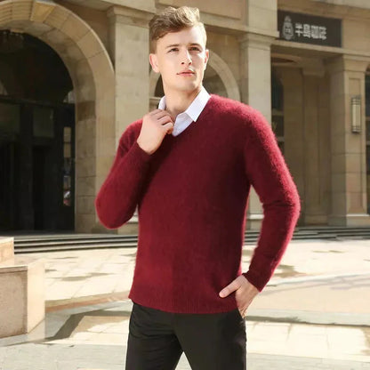 Luxurious Men's V-Neck Cashmere Sweaters in 100% Pure Mink - Winter Collection - Premium  from Liograft - Just $65.95! Shop now at Liograft
