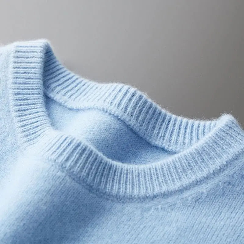 Luxurious Merino Wool Round Neck Sweater for Men-Liograft