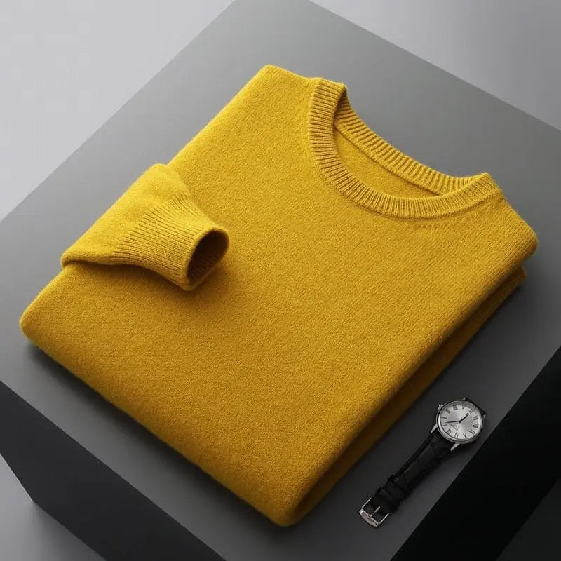 Luxurious Merino Wool Round Neck Sweater for Men-Liograft