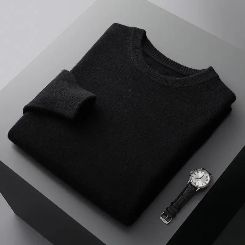 Luxurious Merino Wool Round Neck Sweater for Men-Liograft