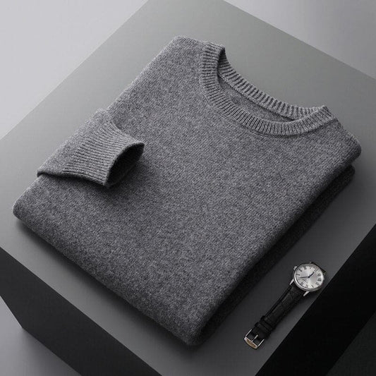 Luxurious Merino Wool Round Neck Sweater for Men-Liograft
