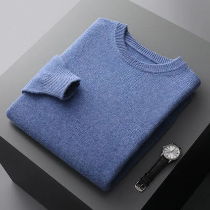 Luxurious Merino Wool Round Neck Sweater for Men-Liograft