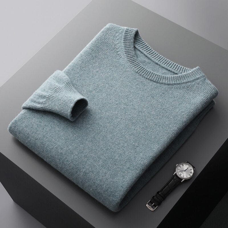 Luxurious Merino Wool Round Neck Sweater for Men-Liograft