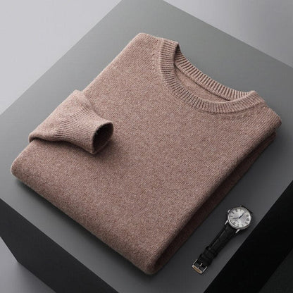 Luxurious Merino Wool Round Neck Sweater for Men-Liograft