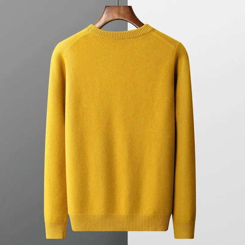 Luxurious Merino Wool Round Neck Sweater for Men-Liograft