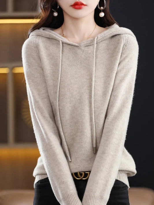 Luxurious Merino Wool Sports Hoodie - Autumn Cashmere Collection-Liograft