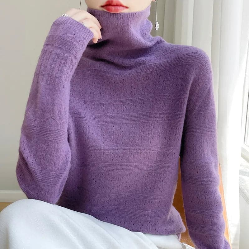 Luxurious Merino Wool Turtleneck Sweater for Women with Anti-Pilling Performance - Premium  from Liograft - Just $51.95! Shop now at Liograft