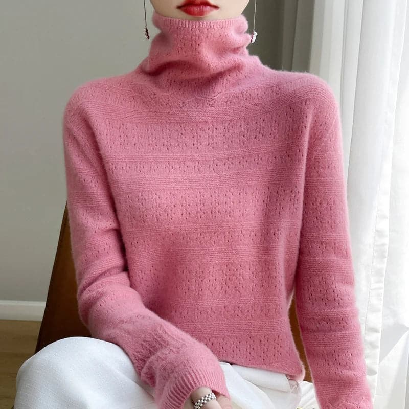 Luxurious Merino Wool Turtleneck Sweater for Women with Anti-Pilling Performance - Premium  from Liograft - Just $51.95! Shop now at Liograft