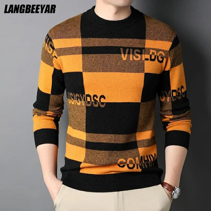 Luxurious Urban Street Style Designer Knit Pullover Sweater for Men - Premium  from Liograft - Just $62.95! Shop now at Liograft