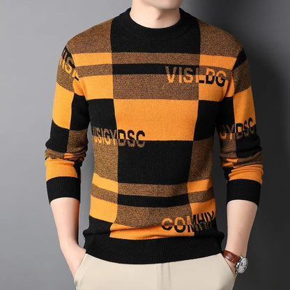 Luxurious Urban Street Style Designer Knit Pullover Sweater for Men - Premium  from Liograft - Just $62.95! Shop now at Liograft