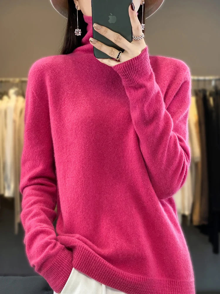 Luxurious Women's High Quality Merino Wool Turtleneck Pullovers - Premium  from Liograft - Just $37.95! Shop now at Liograft