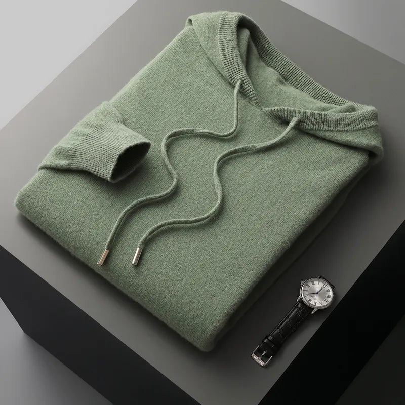 MVLYFLRT Men's 100% Merino Wool Knitted Hoodie - Premium  from Liograft - Just $98.95! Shop now at Liograft