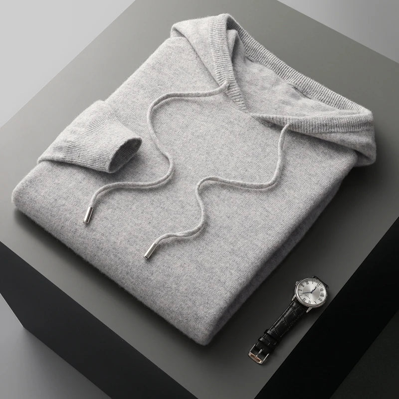 MVLYFLRT Men's 100% Merino Wool Knitted Hoodie - Premium  from Liograft - Just $98.95! Shop now at Liograft