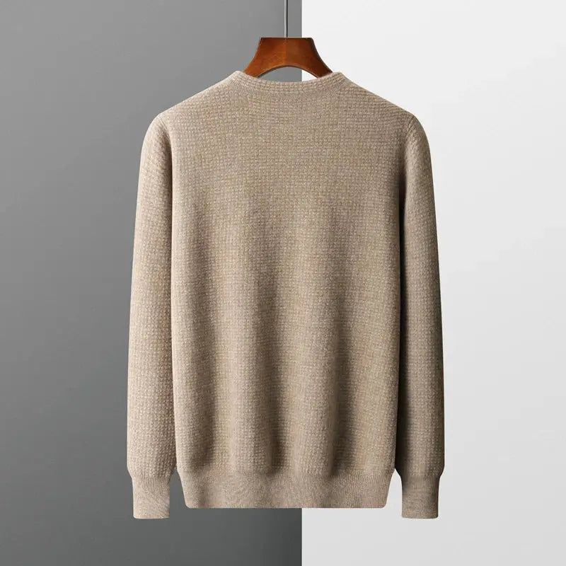 Men's 100% Merino Wool Standing Collar Pullover Sweater for Autumn/Winter 2023 - Premium  from Liograft - Just $118.95! Shop now at Liograft