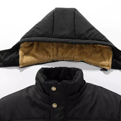 Men's 2023 Winter Hooded Parka with Faux Fur Collar and Fleece Lining - Premium  from Liograft - Just $91.95! Shop now at Liograft