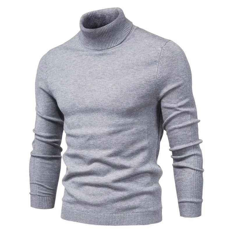 Stylish Men's Black Turtleneck Winter Sweater Liograft