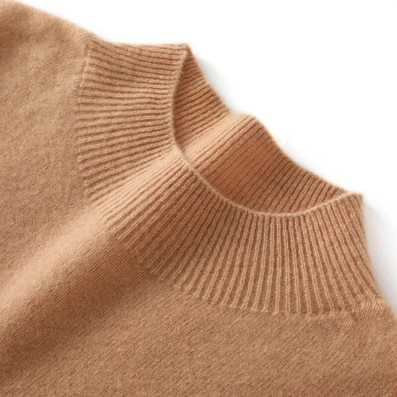 Men's High Neck Pure Wool Knitted Sweater-Liograft