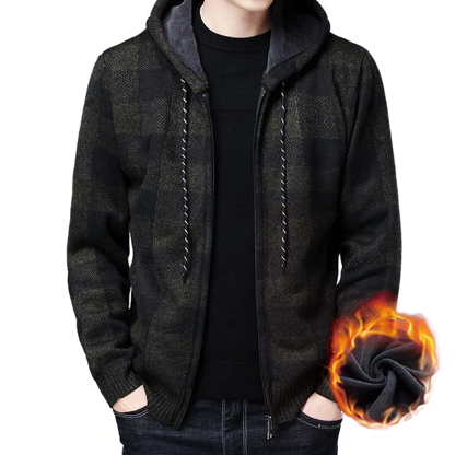 Men's Hooded Winter Cardigan with Thick Fleece Lining - Premium  from Liograft - Just $49.95! Shop now at Liograft