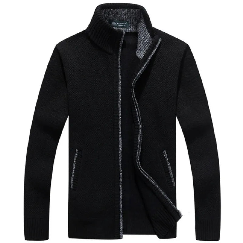 Men's Off-White Knitted Cardigan with Full Zip Liograft